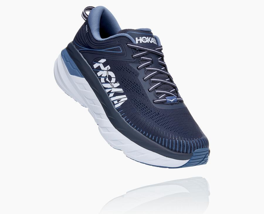 Hoka One One Tenisky Panske Námornícka Modrá - Bondi 7 - 94036-KEHY